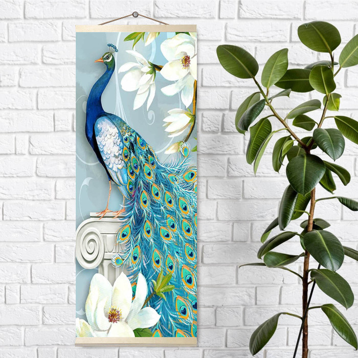 Molly Алмазная мозаика Панно Павлин 30 цветов 35x90 см
