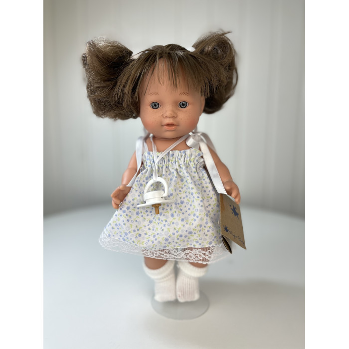 Lamagik S.L. Кукла-пупс девочка в платье брюнетка 30 см кукла барби игра с модой брюнетка в оранжевом платье с очками