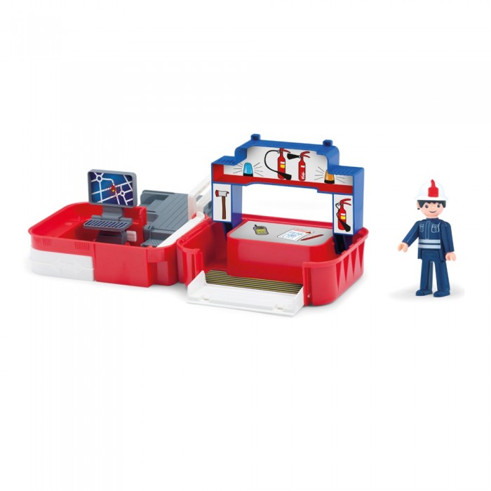 Efko Раскладывающийся игровой набор Пожарная станция с аксессуарами и фигуркой пожарного