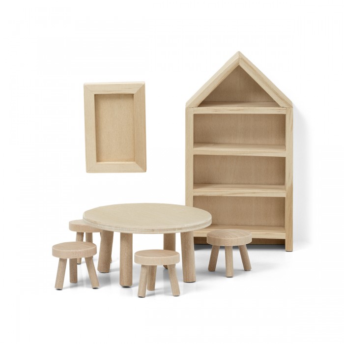цена Кукольные домики и мебель Lundby Набор деревянной мебели для домика Сделай сам Столовая