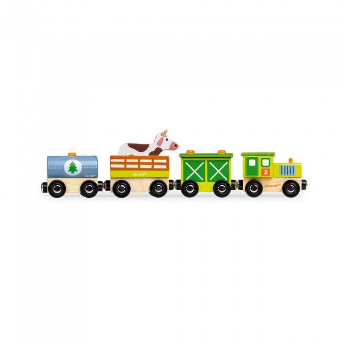 Деревянная игрушка Janod Поезд на магнитах с фигурками Ферма
