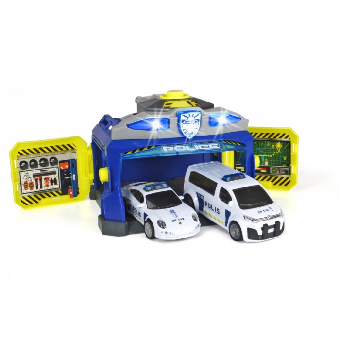 цена Игровые наборы Dickie Набор: полицейская станция и 2 машинки Porsche и Citroen