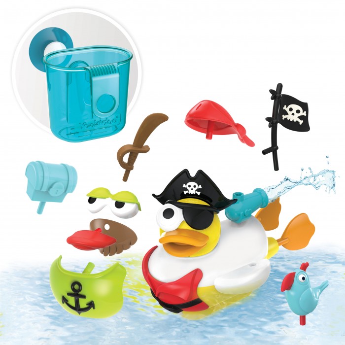 Игрушки для ванны Yookidoo Игрушка водная Утка-пират с водометом и аксессуарами игрушки для ванны yookidoo игрушка водная душ пожарный гидрант фредди