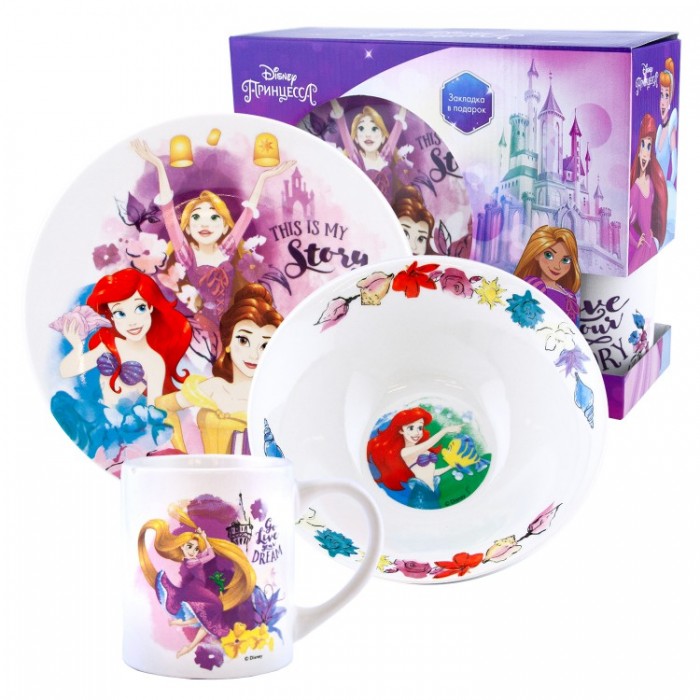 ND Play Набор посуды в подарочной упаковке Принцессы Моя история (3 предмета)