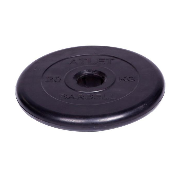Спортивный инвентарь Barbell Диск обрезиненный Atlet 51 мм 20 кг диск обрезиненный barbell d 51 мм цветной 2 5 кг