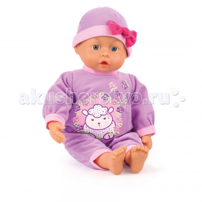 интерактивная кукла bayer анна 38 см в сером комбинезоне в горошек 93822ab Куклы и одежда для кукол Bayer Малыш - мои первые слова 38 см 93863AD