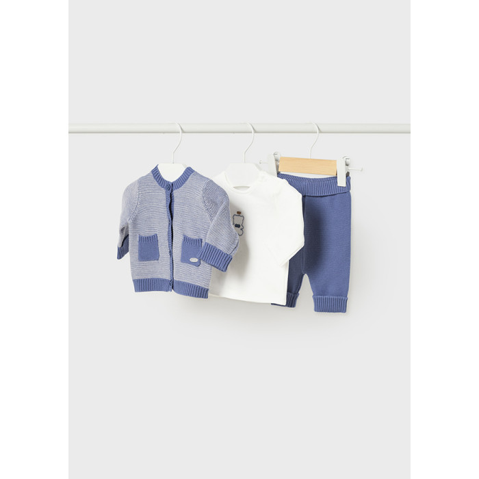 Комплекты детской одежды Mayoral Newborn Комплект для мальчика (джемпер, лонгслив, штаны) 2513