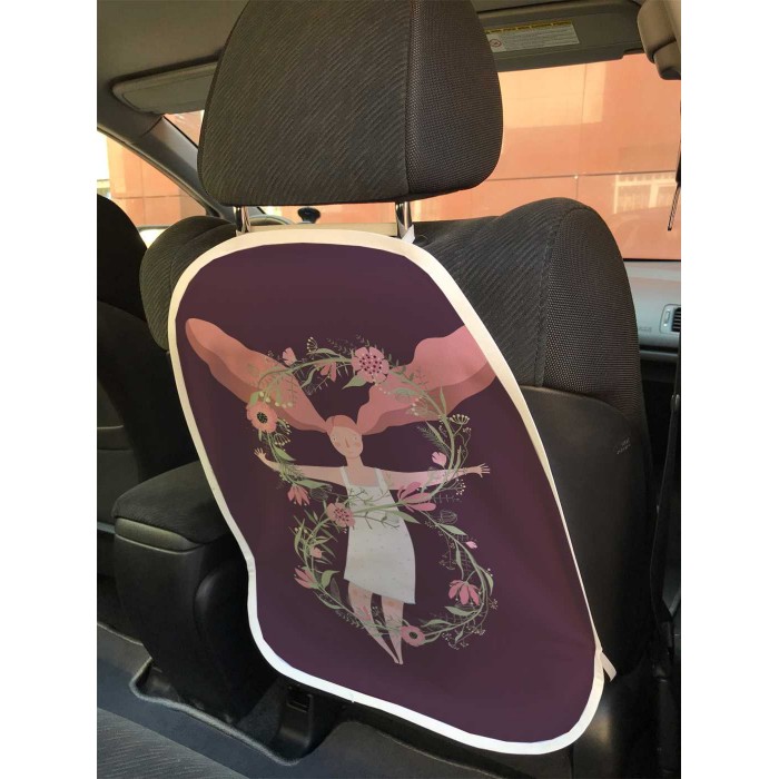 Аксессуары для автомобиля JoyArty Защитная накидка на спинку автомобильного сидения Девушка парит с венками