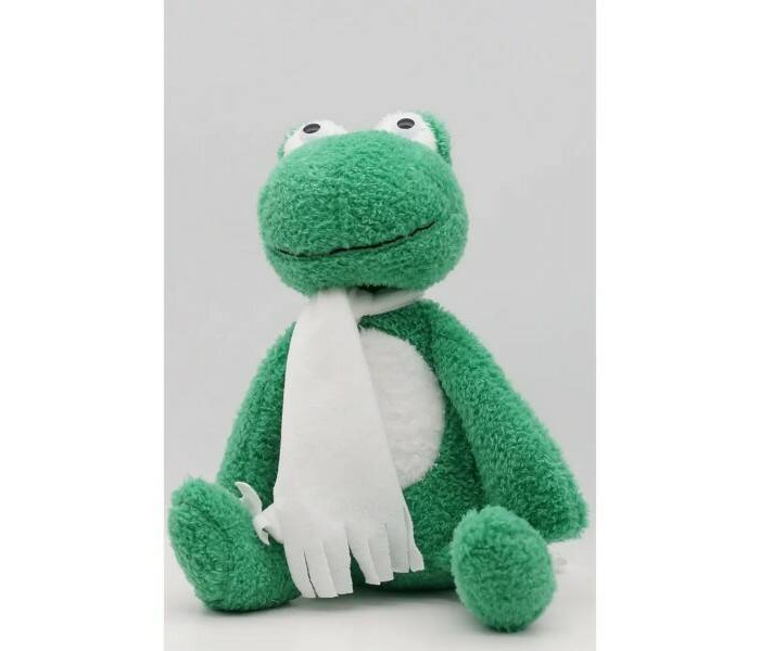 Мягкие игрушки Unaky Soft Toy Лягушка Синдерелла в белом флисовом шарфе 24 см