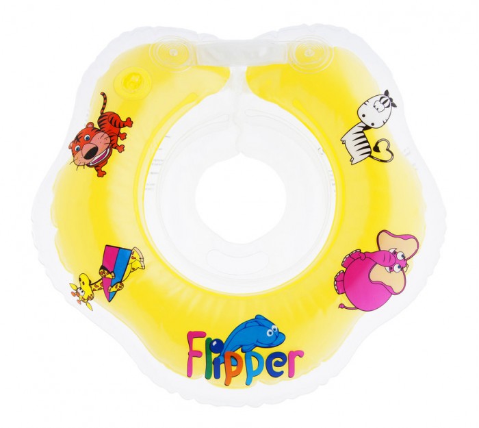 фото Круг для купания roxy-kids надувной на шею для новорожденных и малышей flipper