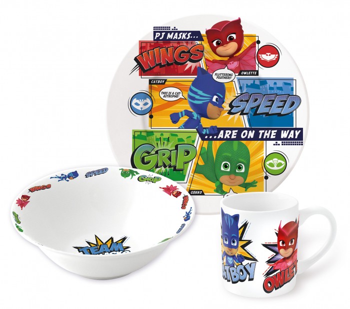 Посуда Stor Набор посуды керамической Герои в масках Команда (3 предмета) тарелка пластиковая герои в масках