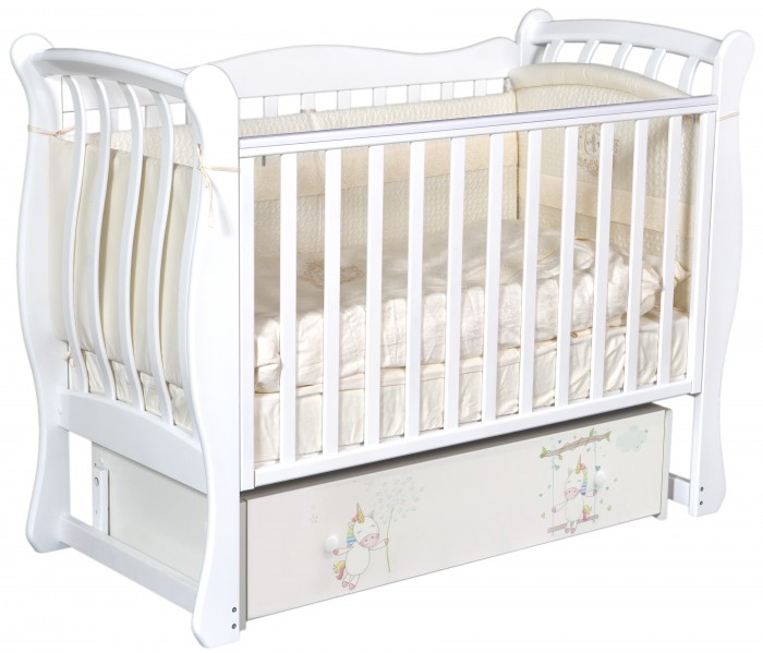 Детская кроватка ByTwinz Tiffany Радужные единороги