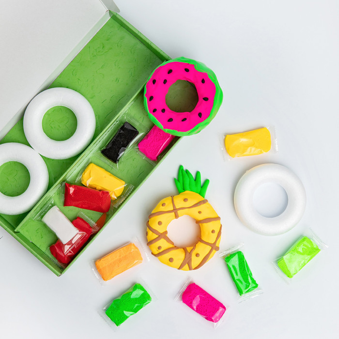 Фабрика первых фантазий Набор лёгкого прыгающего пластилина Moon TM Light Clay Donut set Fruits набор для игры с пластилином фабрика игрушек