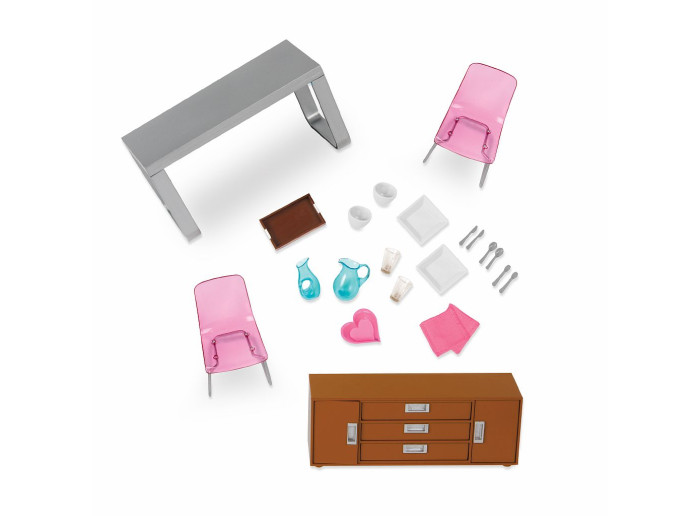 Lori Набор игровой Стильная столовая с мебелью и аксессуарами набор детский мишка 3 предмета блюдце кружка ложка