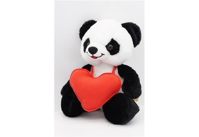 Мягкая игрушка Unaky Soft Toy Панда Бро с шариками красным флисовым сердцем 33 см