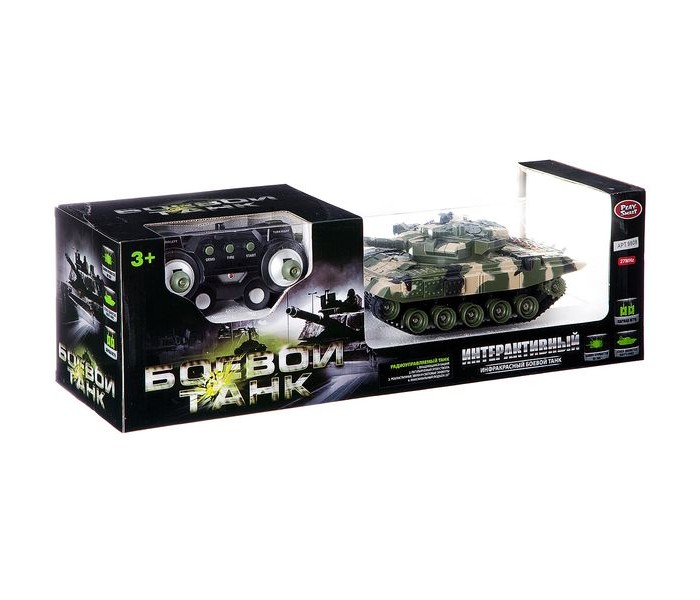 Радиоуправляемые игрушки Play Smart Боевой танк на ик-управлении Full Funk М85893