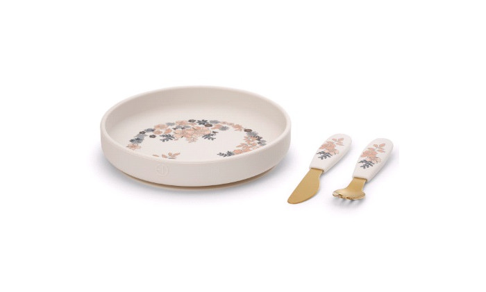 Elodie Посуда силиконовая набор тарелка вилка нож 3330₽