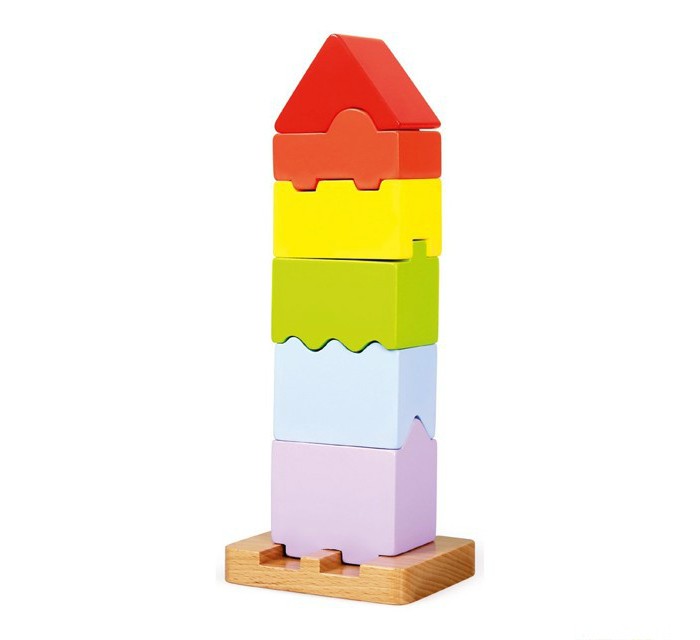 Деревянные игрушки Bino Цветная башня каталки игрушки bino медвежонок