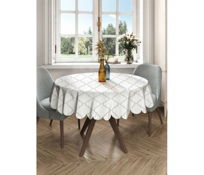 фото Joyarty круглая скатерть на кухонный и праздничный стол классический орнамент 150x150 см