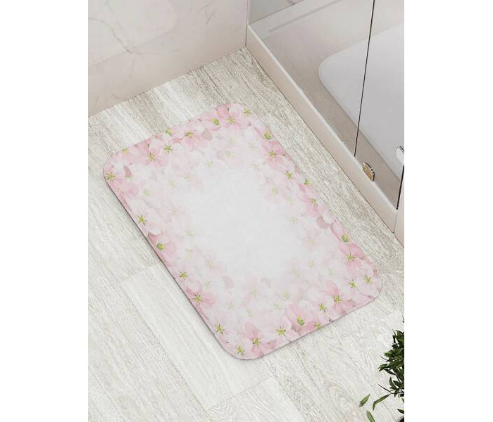 JoyArty Коврик для ванной комнаты и туалета противоскользящий Розовые цветы 52х77 см