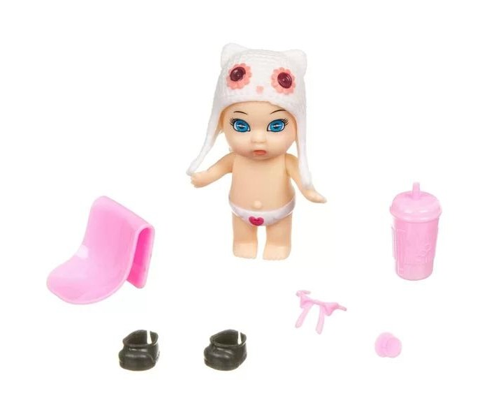 Bondibon Игровой набор OLY Кукла в бутылочке шапочке-ушанке с животным и аксессуарами ВВ3854