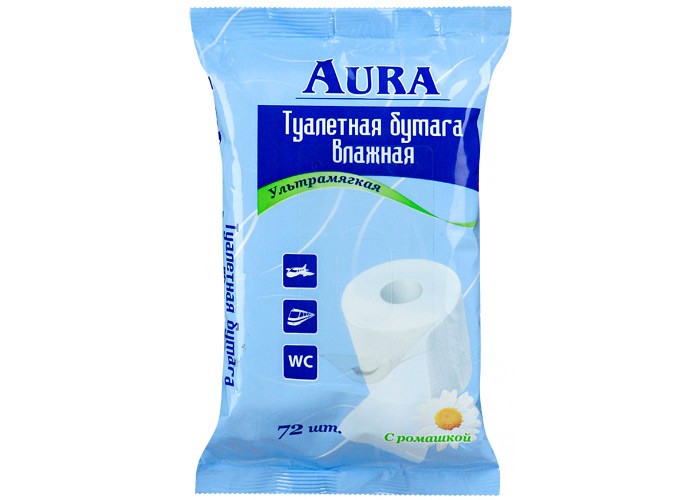  Aura Влажная туалетная бумага 72 шт.