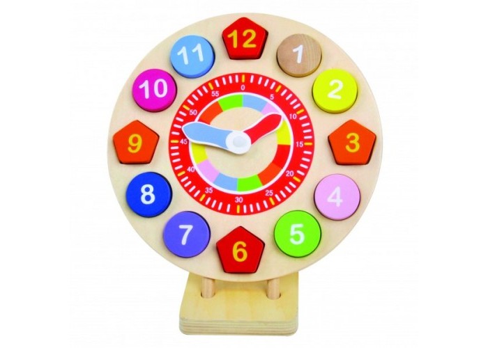 Деревянные игрушки Bino Пазл-вкладыш Часы деревянные игрушки bino цветная башня