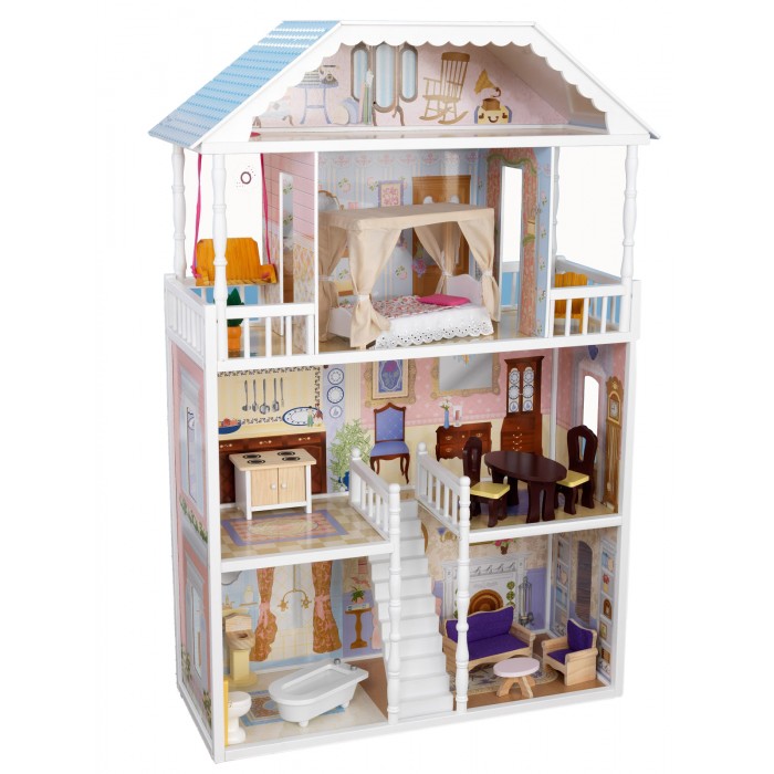 цена Кукольные домики и мебель KidKraft Кукольный домик Саванна с мебелью 14 элементов