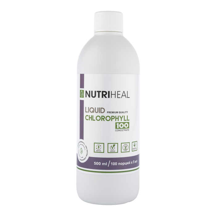 Nutriheal Хлорофилл жидкий для похудения, сорбент, детокс, против акне,  100 порций