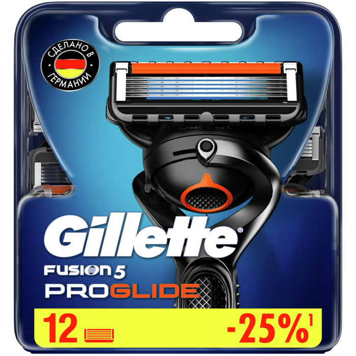 Gillette Сменные кассеты с точным триммером Fusion 5 ProGlide 12 шт.