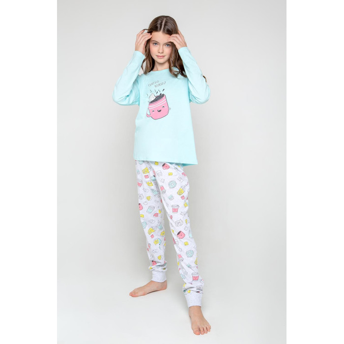 Домашняя одежда Cubby Пижама для девочки кофе и булочки (джемпер, брюки)