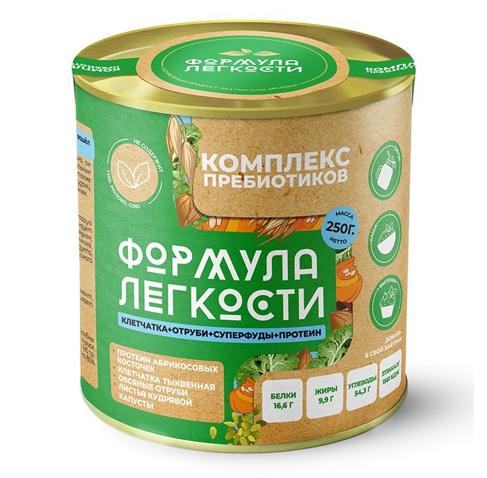

Формула Легкости Комплекс пребиотиков: овсяные отруби, клетчатка тыквенная, протеин, листья капусты, Комплекс пребиотиков: овсяные отруби, клетчатка тыквенная, протеин, листья капусты