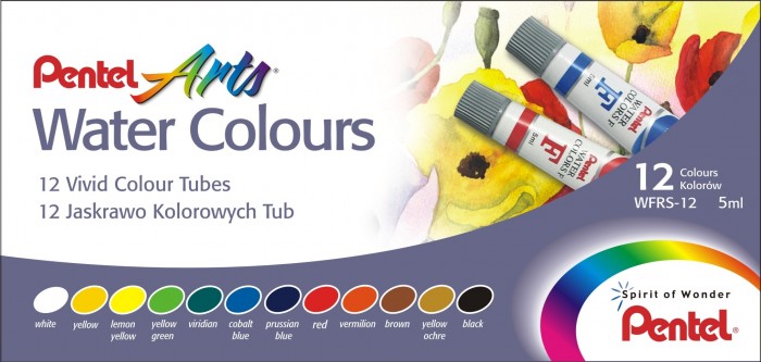 Pentel Акварель Water Colours 12 цветов краски акварельные 12цв water colours пл уп с к colorino