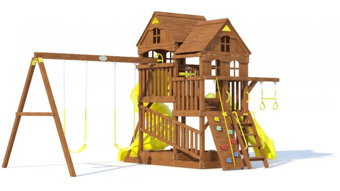 Игровые комплексы MoyDvor Детская площадка Панорама с трубой и спуском фото