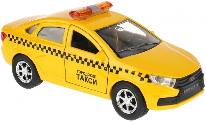 Технопарк Автоваз Лада Веста Такси инерционный 12 см черные такси