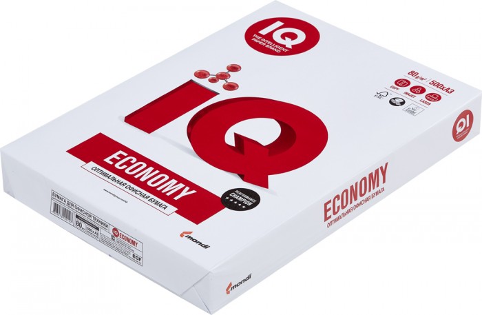 Канцелярия IQ Economy Бумага А3 500 листов бумага офисная iq economy а4 80g m2 500л white