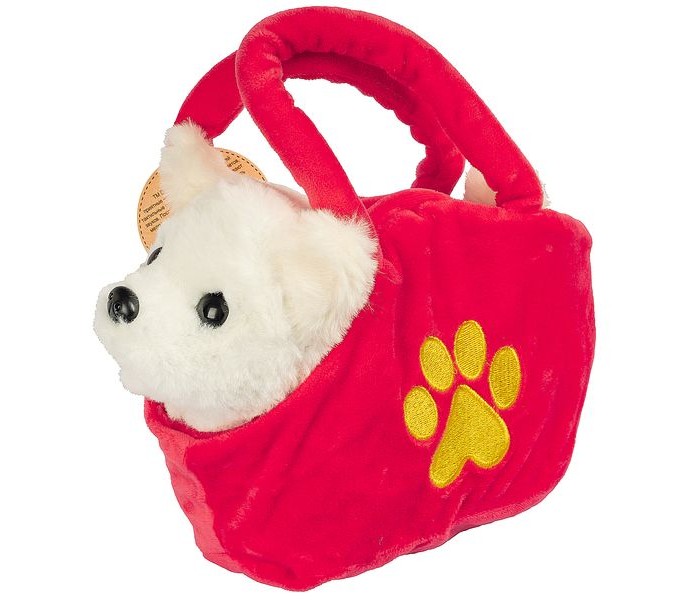 Мягкие игрушки Bondibon Собака в сумочке озвученная 14 см мягкая игрушка панда с цветочком озвученная 22 см