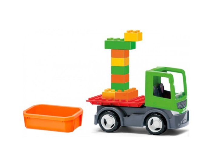 машинка efko multigo строительный грузовик Машины Multigo Грузовик со строительной платформой и кубиками