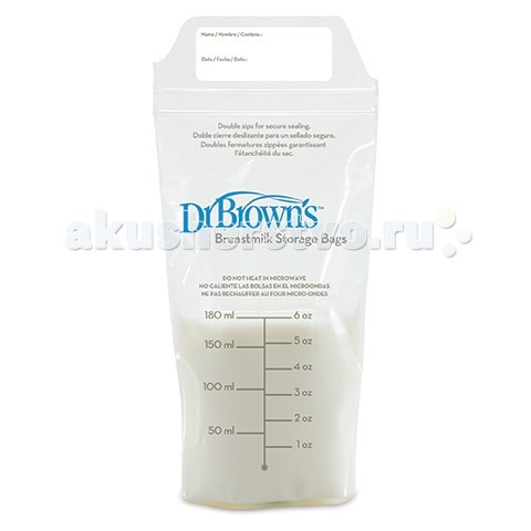 цена Контейнеры Dr.Brown's Пакеты для хранения грудного молока 180 мл 25 шт.