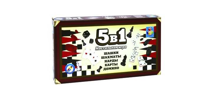 

1 Toy Игра настольная 5 в 1, Игра настольная 5 в 1