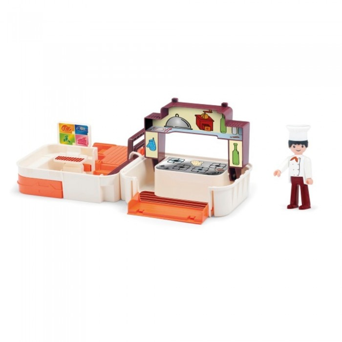 Efko Раскладывающийся игровой набор Кухня с аксессуарами и фигуркой повара
