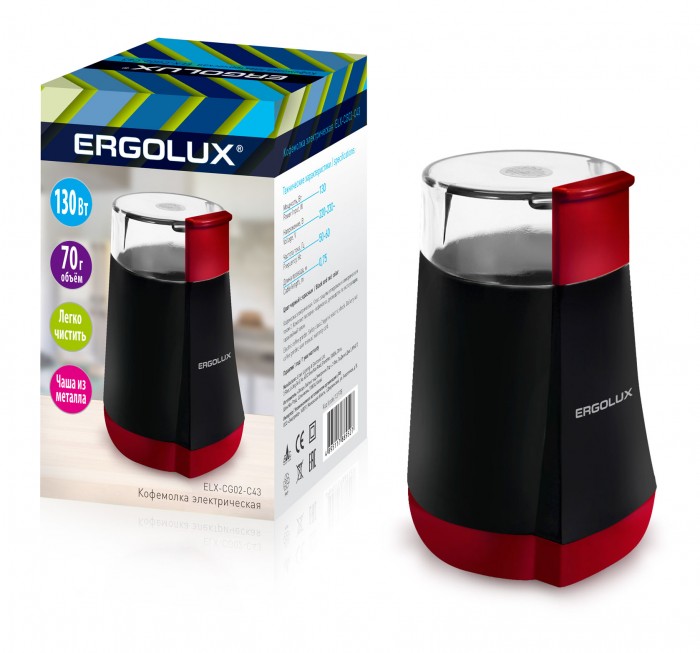 фото Ergolux электрическая кофемолка elx-cg02