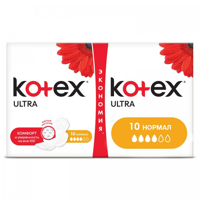 Гигиенические прокладки Kotex Гигиенические прокладки Ultra Normal 20 шт. 4 упаковки фото