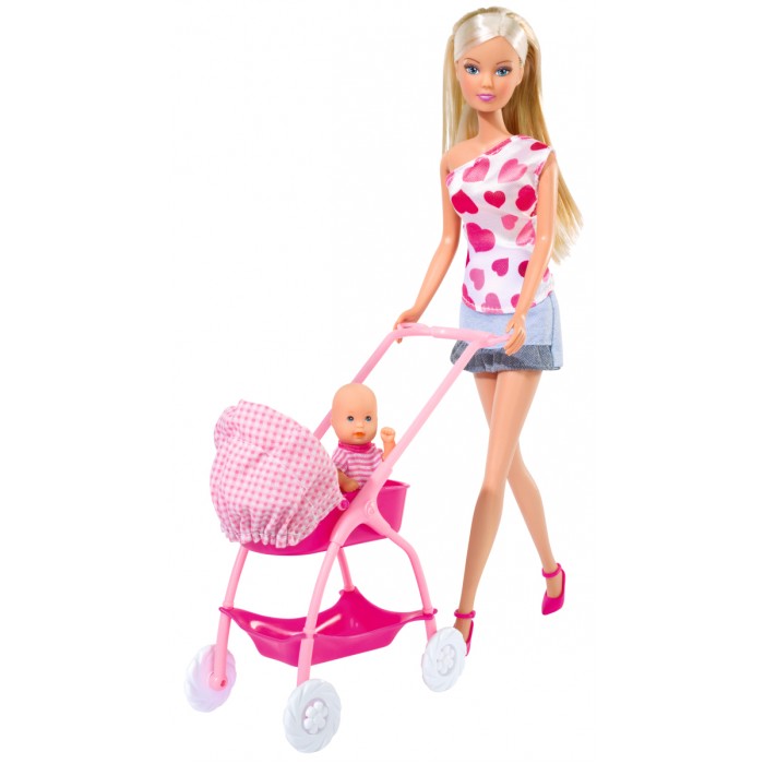 Куклы и одежда для кукол Simba Кукла Штеффи с новорожденным цена и фото