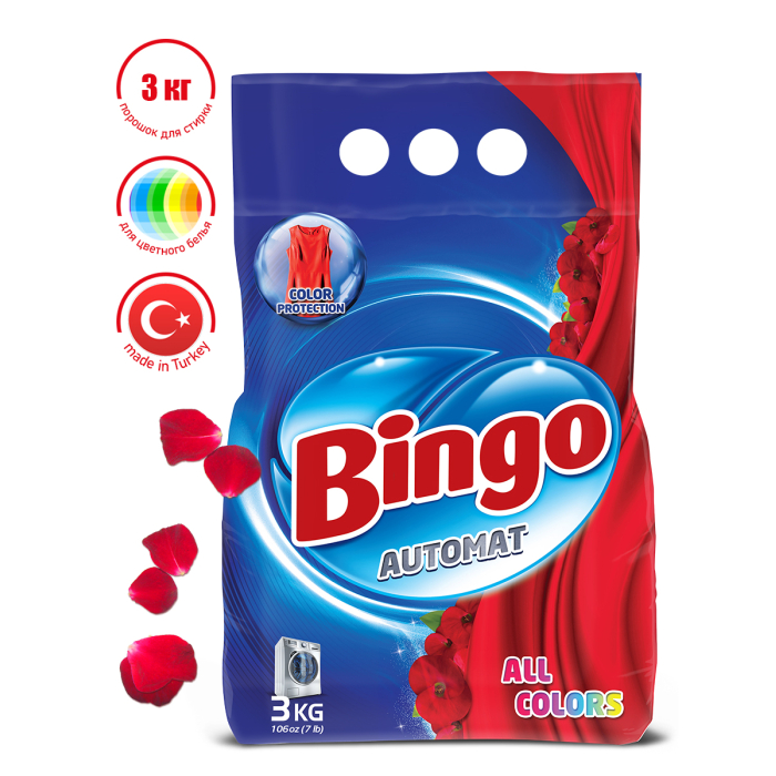 Bingo Стиральный порошок Автомат All Colors 3 кг 5026151 - фото 1