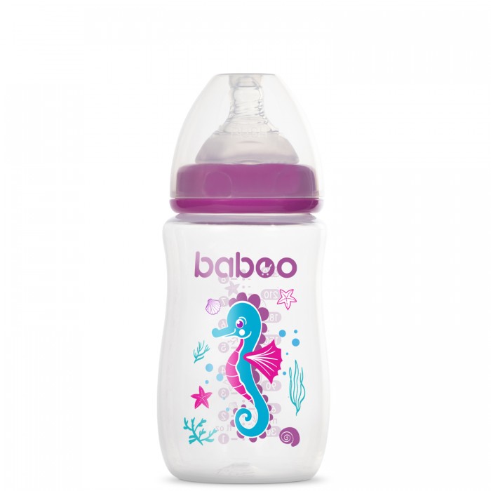 Бутылочка Baboo Sea life с силиконовой соской 3+ мес 250 мл lubby электронный молокоотсос и бутылочка для кормления с молочной соской