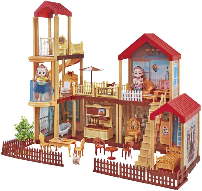 Кукольные домики и мебель Sharktoys Сборный кукольный домик 3 этажа (7 комнат)