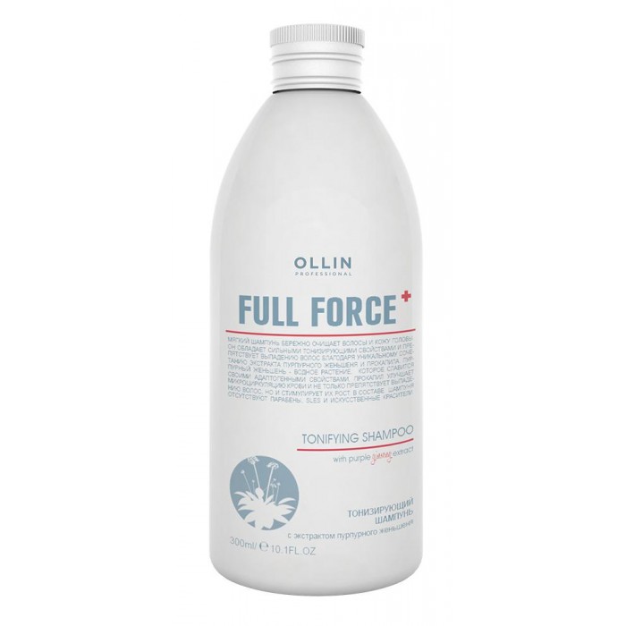 Ollin Professional Full Force Тонизирующий шампунь с экстрактом пурпурного женьшеня 300 мл
