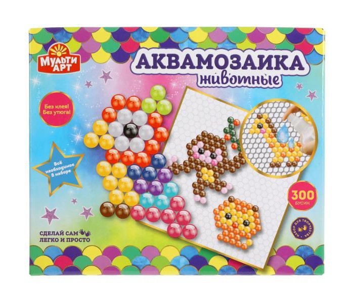 фото Multiart аквамозаика животные 300 бусин aquabeads300-mulart5