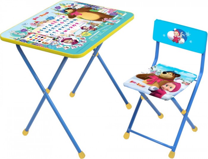 Детские столы и стулья Ника Набор мебели Маша и Медведь (стол+стул клеенка) цена и фото